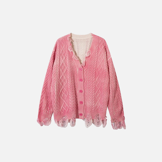 Retro Grunge Knitted Oversize Cardigan Sweater