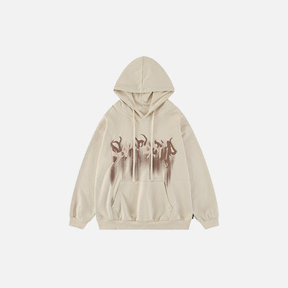 Wooden Retro Print Hoodie