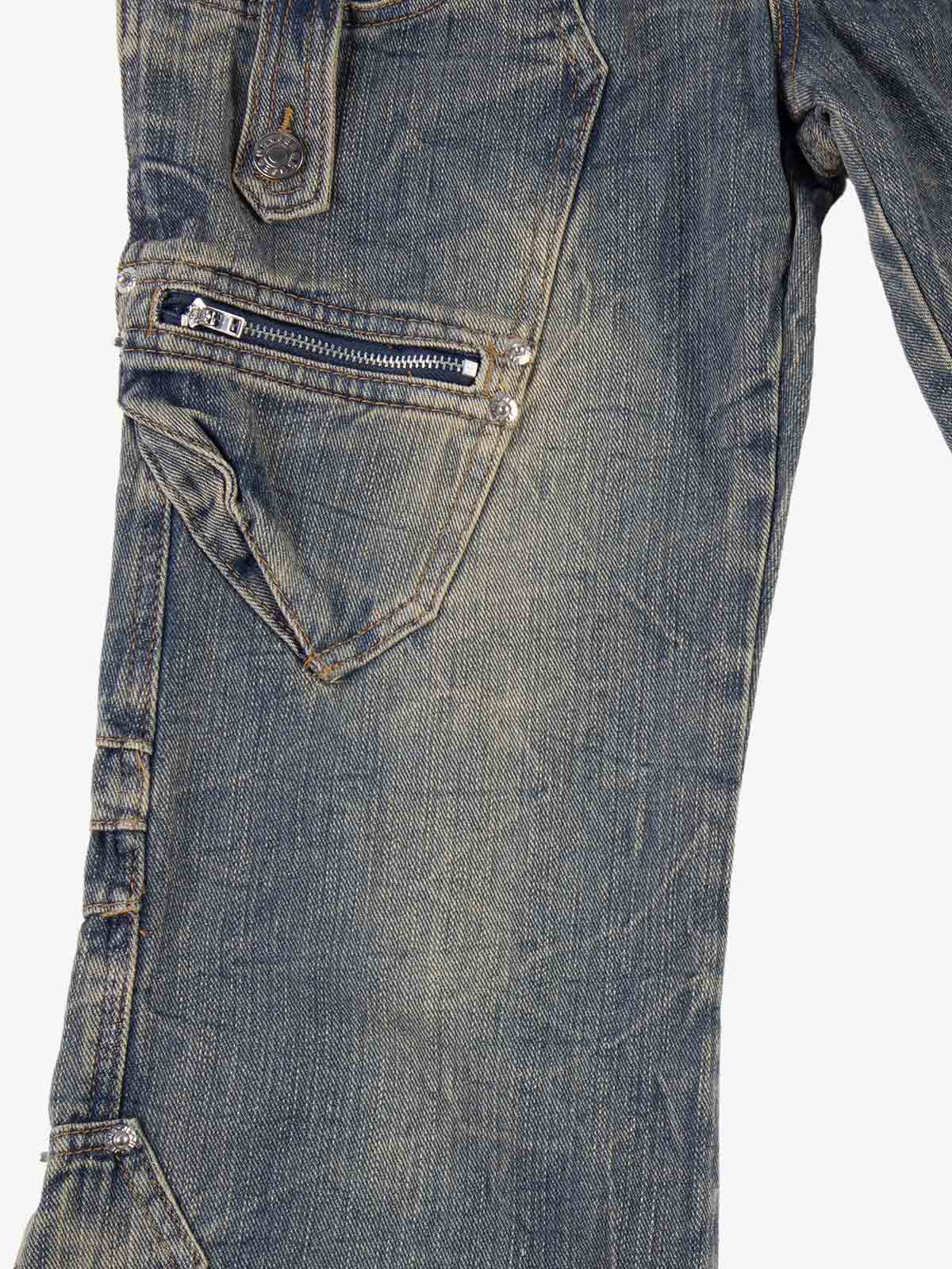 Stud Low-Rise Bootcut Jeans; Blue / S, Blue / M, Blue / L, Blue / XL