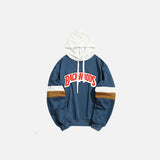 Backwoods Letter Print Patchwork Hoodie
