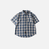 Artistic Washed Plaid Short Sleeve Shirt