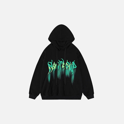 Wooden Retro Print Hoodie