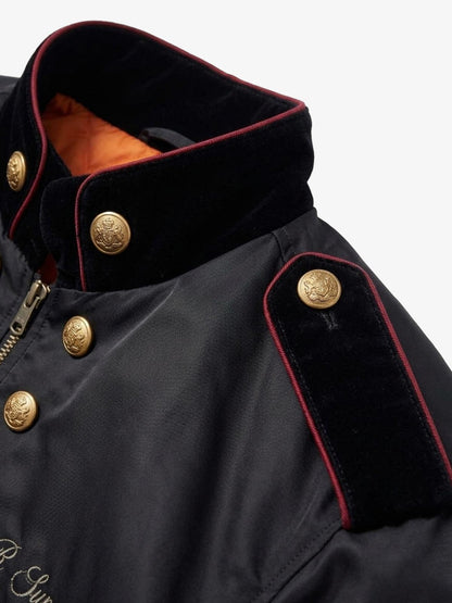 Napoleonic Button Padded MA-1 Bomber Jacket; Basic Black / S, Basic Black / M, Basic Black / L, Basic Black / XL, Basic Black / 2XL