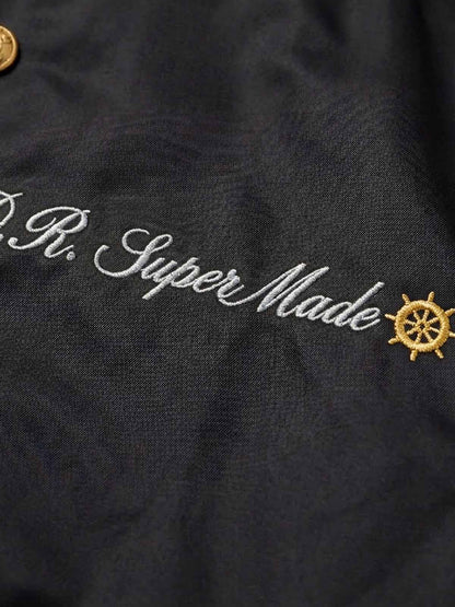Napoleonic Button Padded MA-1 Bomber Jacket; Basic Black / S, Basic Black / M, Basic Black / L, Basic Black / XL, Basic Black / 2XL