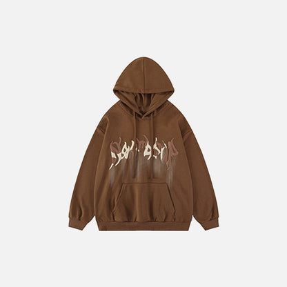 Wooden Retro Print Hoodie