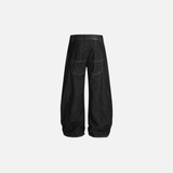 Solid Color Retro Dark Loose Wide Leg Jeans