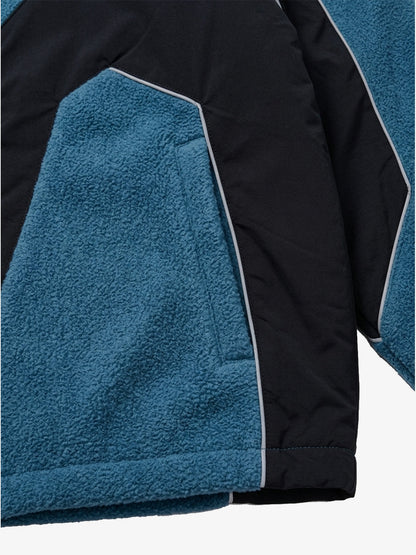 Color-Block Sherpa Panel Zip-Up Hooded Jacket