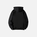 Zip Up Cardigan Solid Black Hoodie