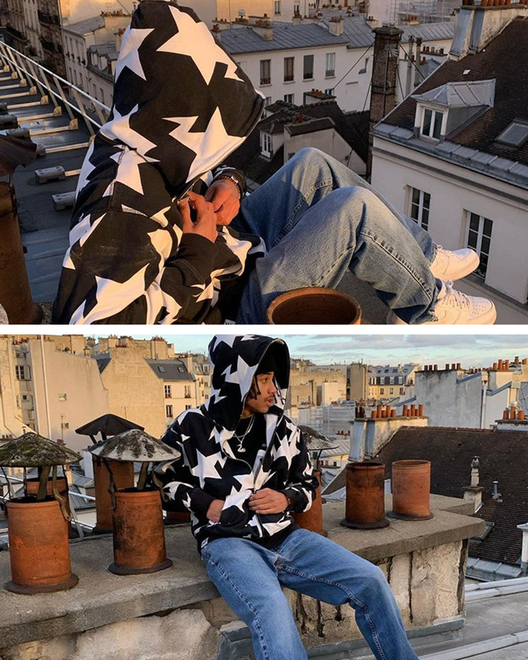 Zip-Up Grunge Hoodie