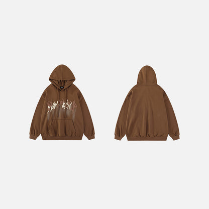 Wooden Retro Print Hoodie