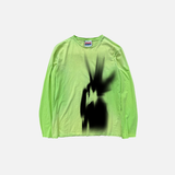 Washed Cartoon O-Neck Graphic Long Sleeve T-Shirt