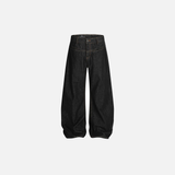 Solid Color Retro Dark Loose Wide Leg Jeans