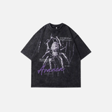 Streetwear Spider Letter Print Gothic Cotton T-Shirt