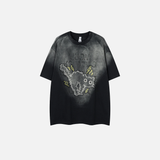 Y2K Embroidered Patch Cat Hip-hop Oversize T-Shirt