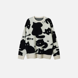 Cozy Oversized Cute Cat Knitted Sweater