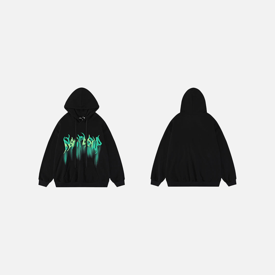Wooden Retro Print Hoodie