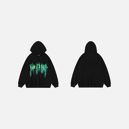 Wooden Retro Print Hoodie
