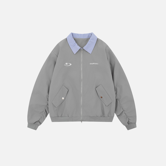 Autumn Oversized Retro Contrast Collar Flight Jacket