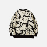 Panda Graphic Print Vintage Sweater