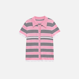 Durable Striped Knitted Short Sleeve Cardigan
