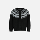 Flattering Tribal Totem Jacquard Knit Round neck Cardigan