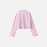 Elevated Y2K Striped Long Sleeve Cropped Shirt