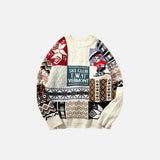 Embroidered Patchwork Sweater