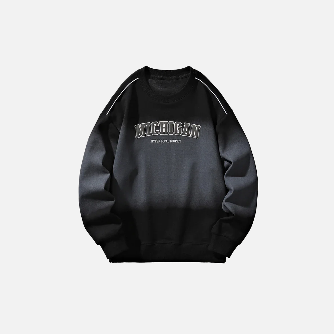 Gothic Oversized Gradient Letter Printed Sweatshirt