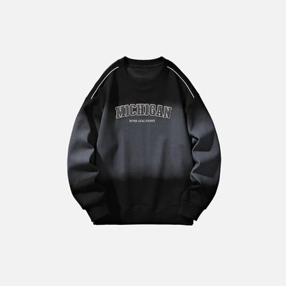 Gothic Oversized Gradient Letter Printed Sweatshirt