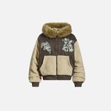 Winter Cozy Faux Fur Collar Rabbit Ear Hooded Jacket