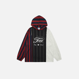 Y2K Insulated Retro Striped Patchwork Zipper Hoodie