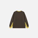 Back view of the brown Unshakable Signature T-shirt in a gray background