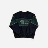 Vintage Letter Print Oversized Sweatshirt
