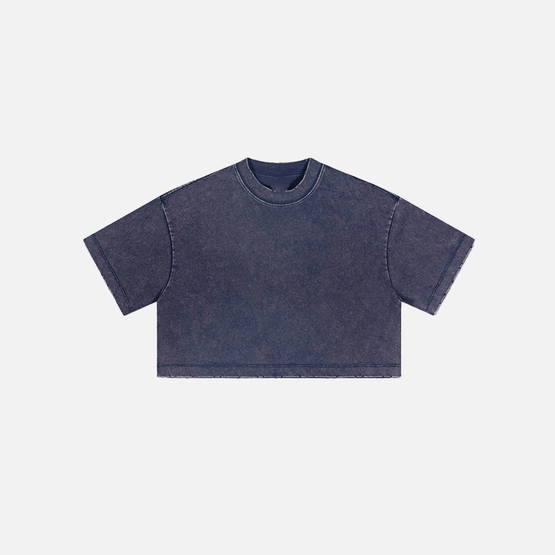 Women's Washed Stitching Crop Top