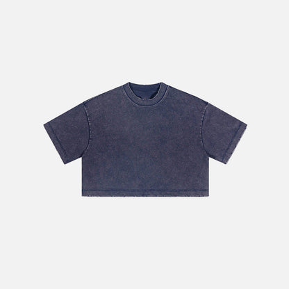 Women's Washed Stitching Crop Top