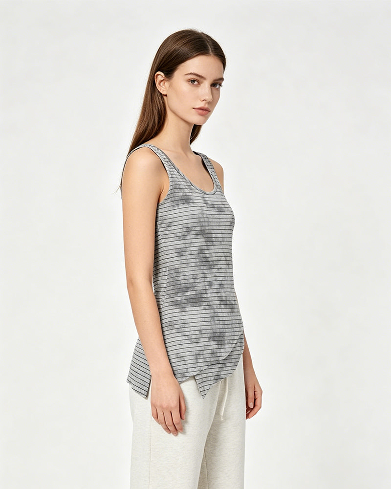 Fitted Asymmetrical Hem Tank Top