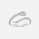 Snake 925 Sterling Silver Platinum Plated Ring