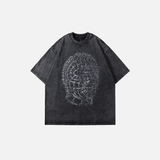 Vintage Spiny Mask Graphic Gothic T-Shirt