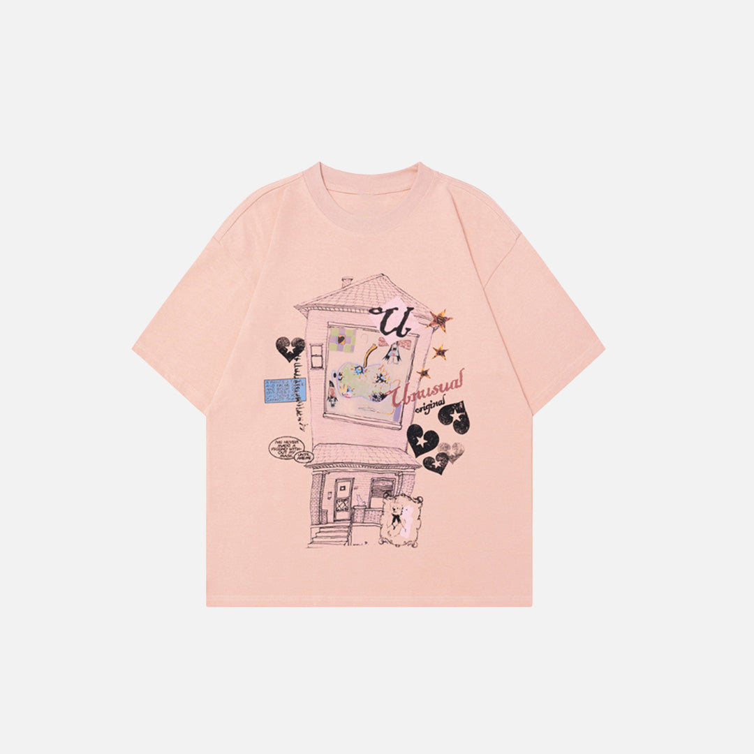 Cool Cartoon Print Short Sleeve T-Shirt