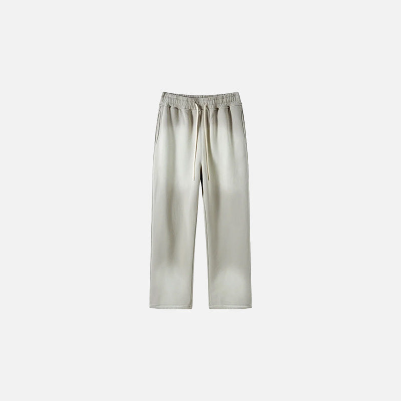 Front view of the dark grey Casual Noir Relax Pants in a gray background