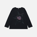 Striped Long Sleeve Hip-Hop Casual T-Shirt