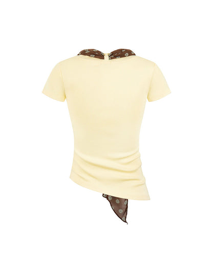 Scarf Detail Fitted Tee