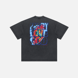 Retro Hip Hop Letter Print Short Sleeve Cotton T-Shirt