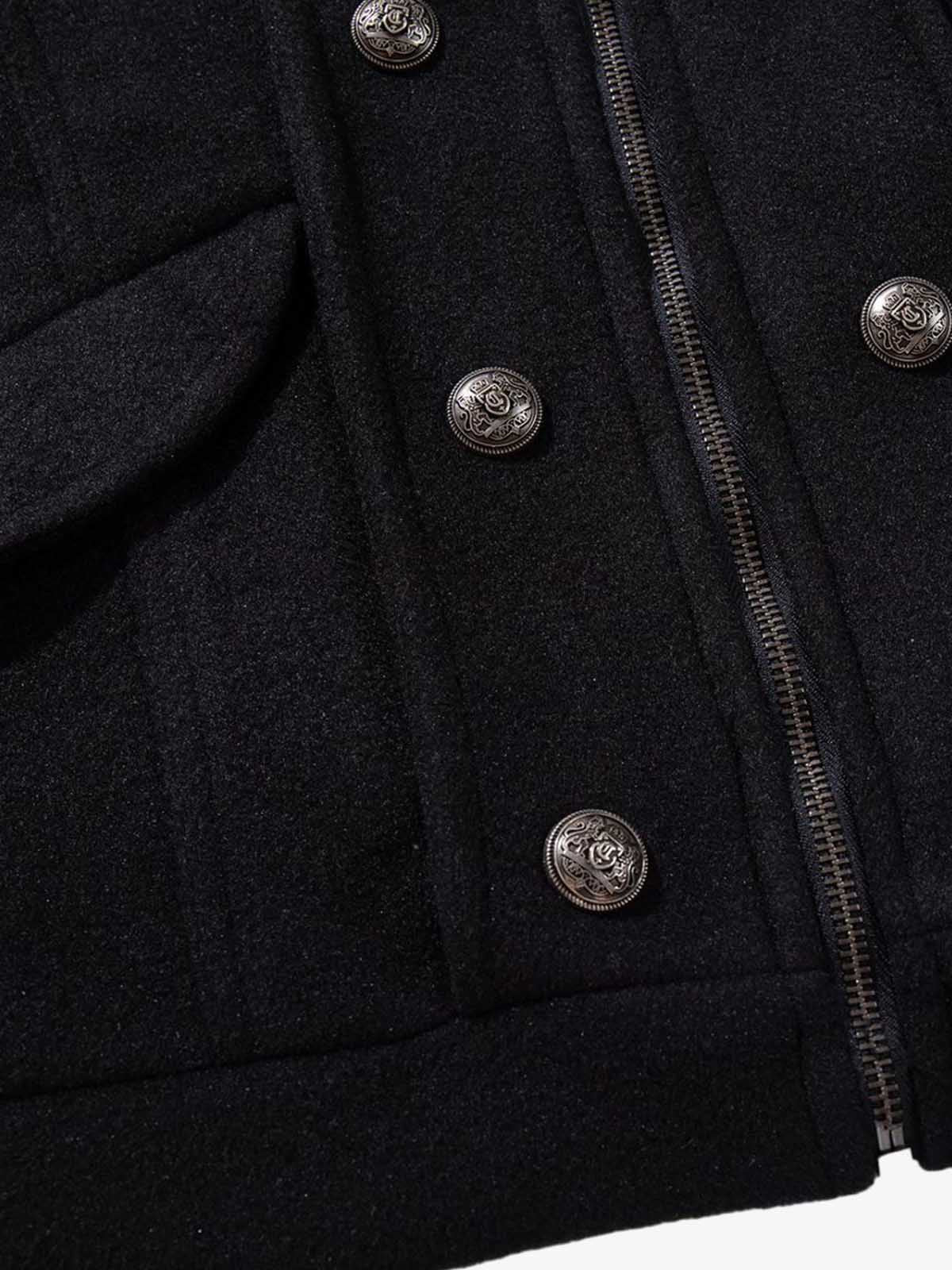 Structural Metal Buckle Jacket; Black / M, Black / L, Black / XL, Black / 2XL