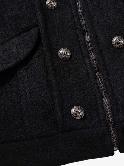 Structural Metal Buckle Jacket; Black / M, Black / L, Black / XL, Black / 2XL