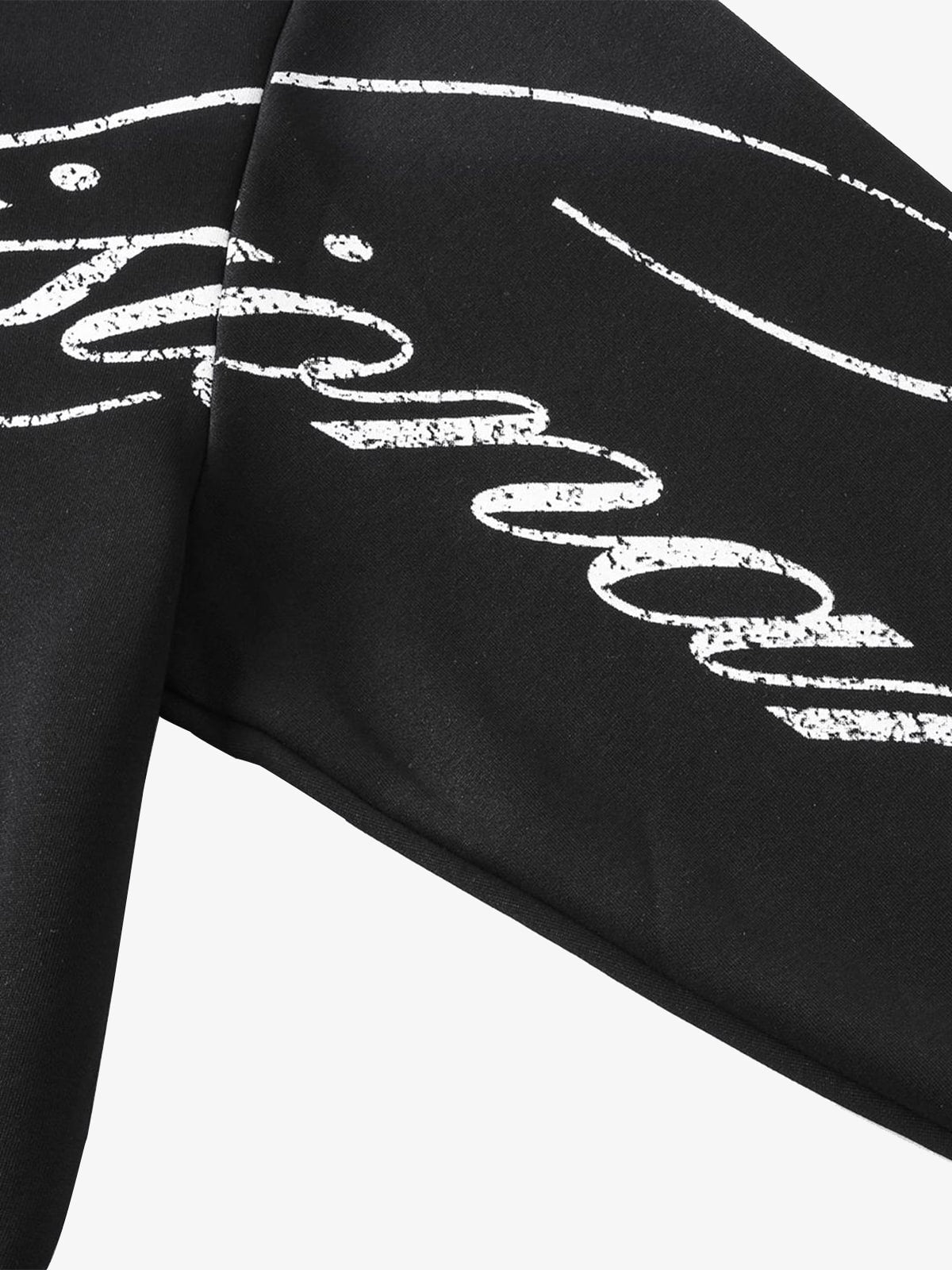 High Street Script Letter Print Zip-up Hoodie Jacket; Black / S, Black / M, Black / L, Black / XL