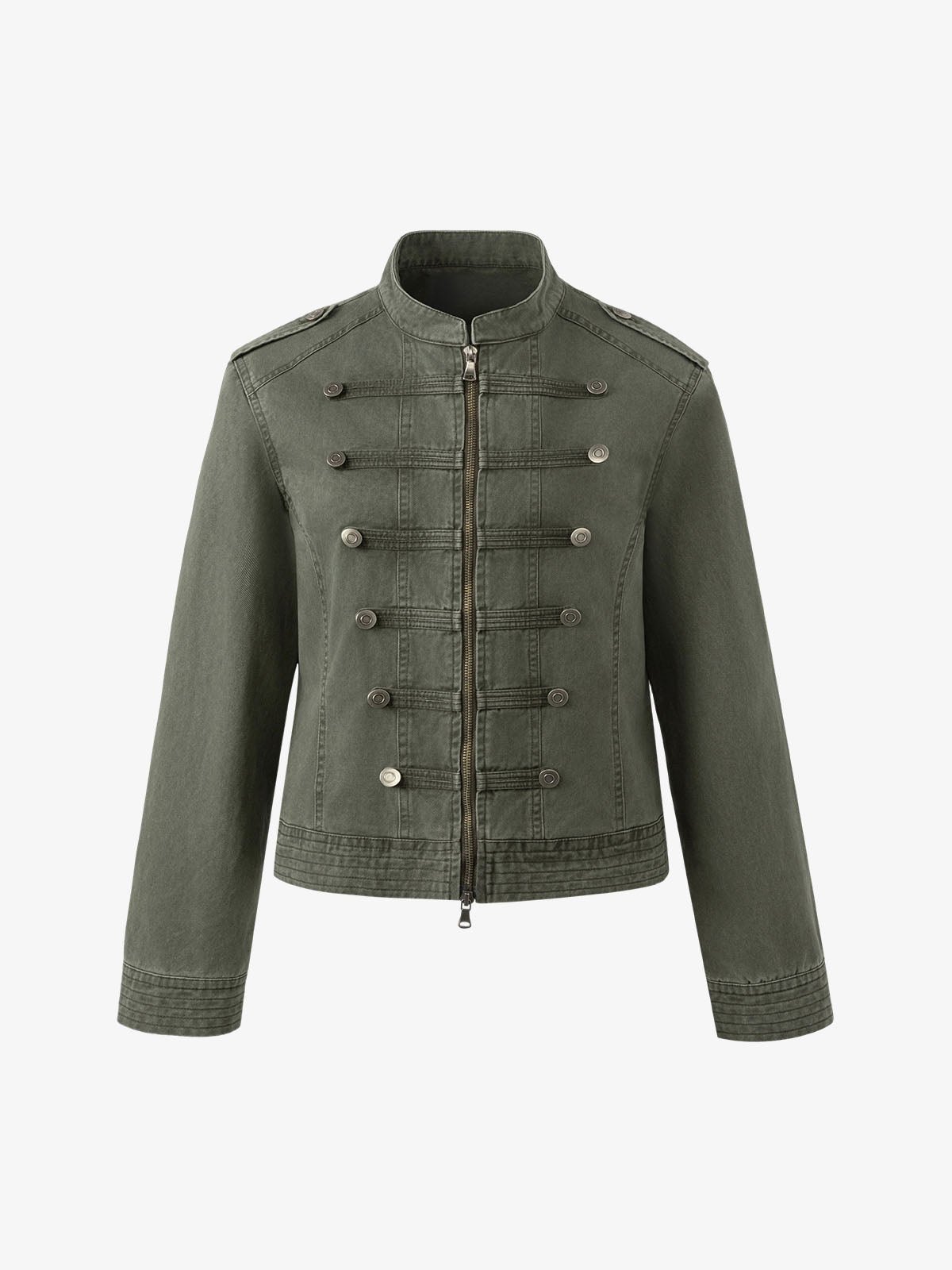 Military Napoleon Button Slim Jacket; Army Green / S, Army Green / M, Army Green / L, Army Green / XL