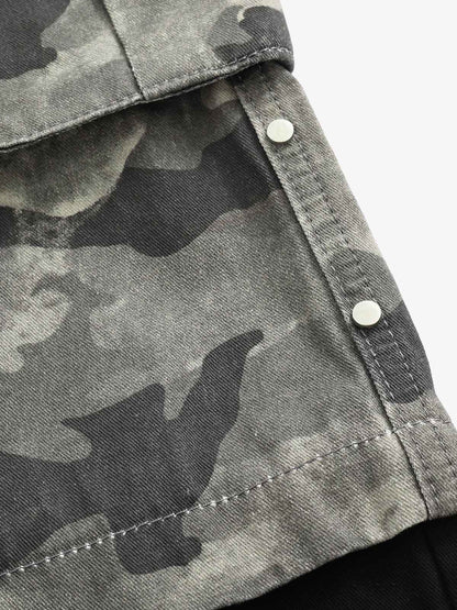 Camo Patchwork Multi-Pocket Cargo Pants; Classic Camouflage / S, Classic Camouflage / M, Classic Camouflage / L, Classic Camouflage / XL