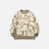 Panda Graphic Print Vintage Sweater