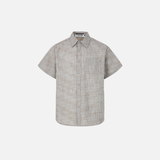 Bold Durable Checkered Bubble Cross Loose Shirt